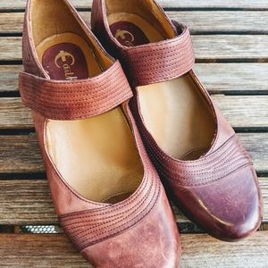 Earthies Savona Merlot Leather Wedge Heel